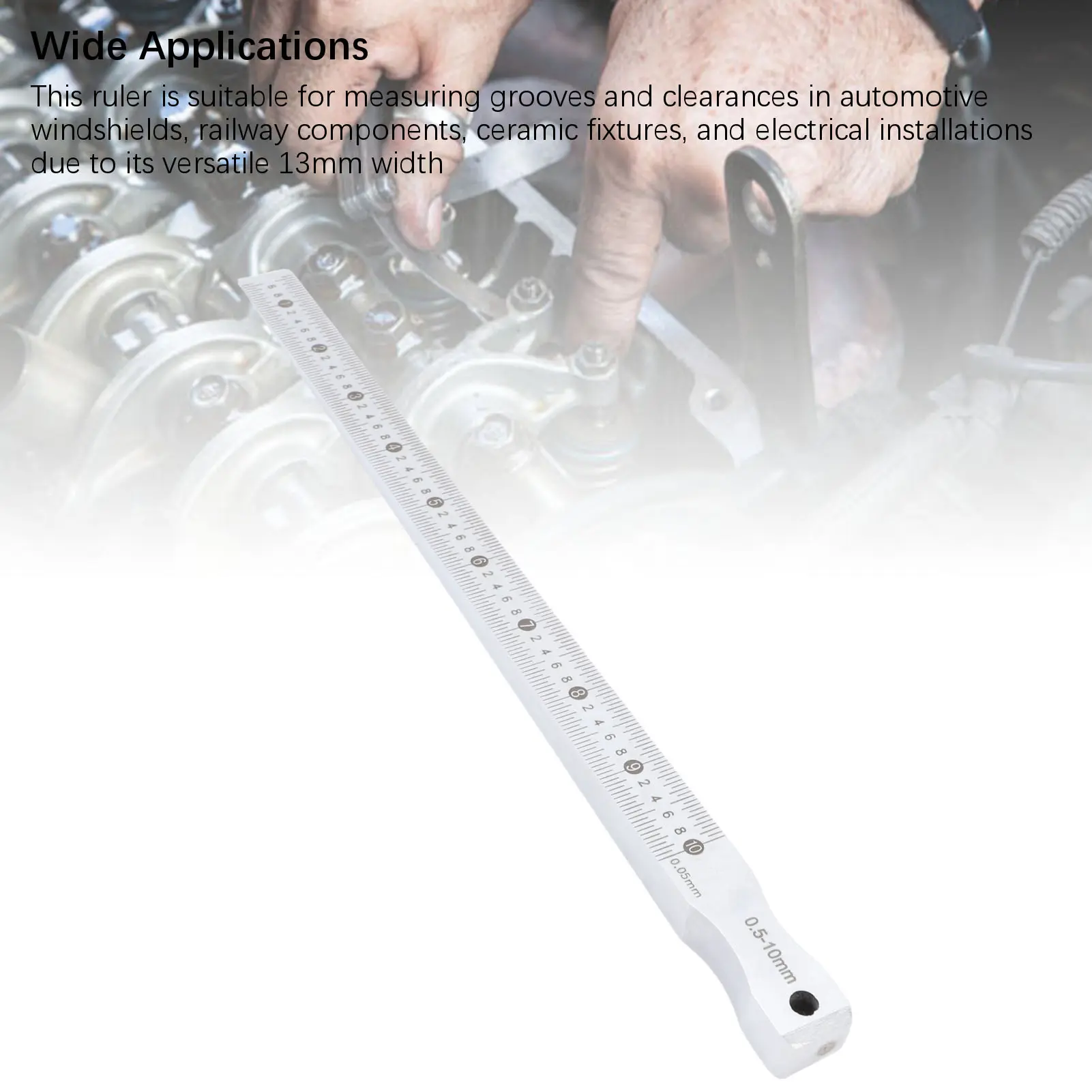 Feeler Ruler Stainless Steel Insert Crevice Measuring Tool for Crevice Flatness Detection 0.5-10mm  Measuring Ruler