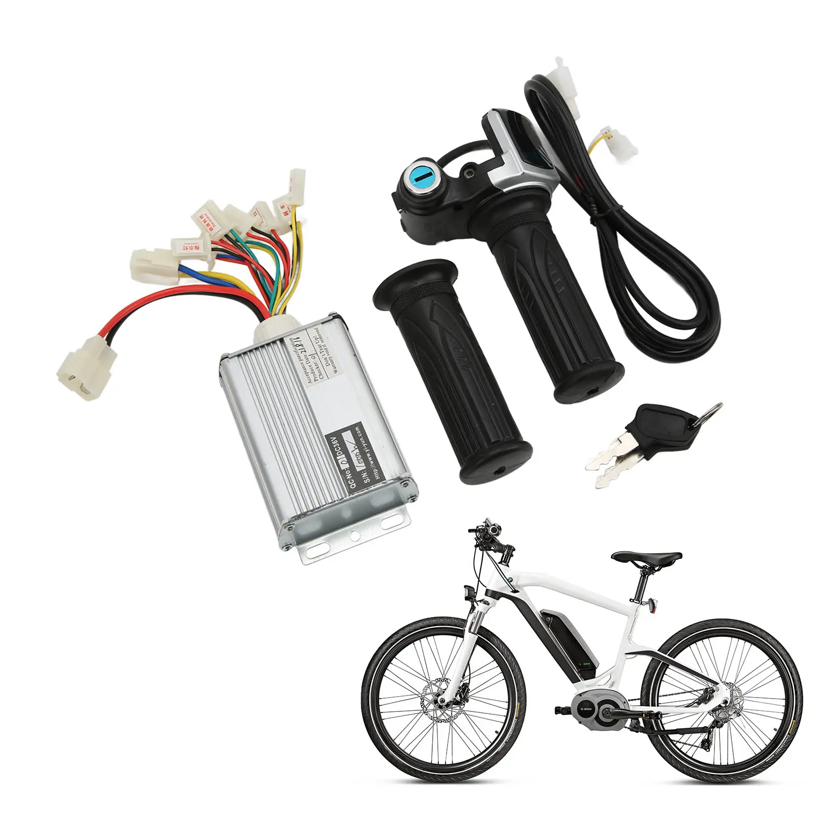 36V 1000W Motor Brushed Speed Controller with Locking Battery Display Throttle  Grip for Mini Bike Throttle Grip with Lock