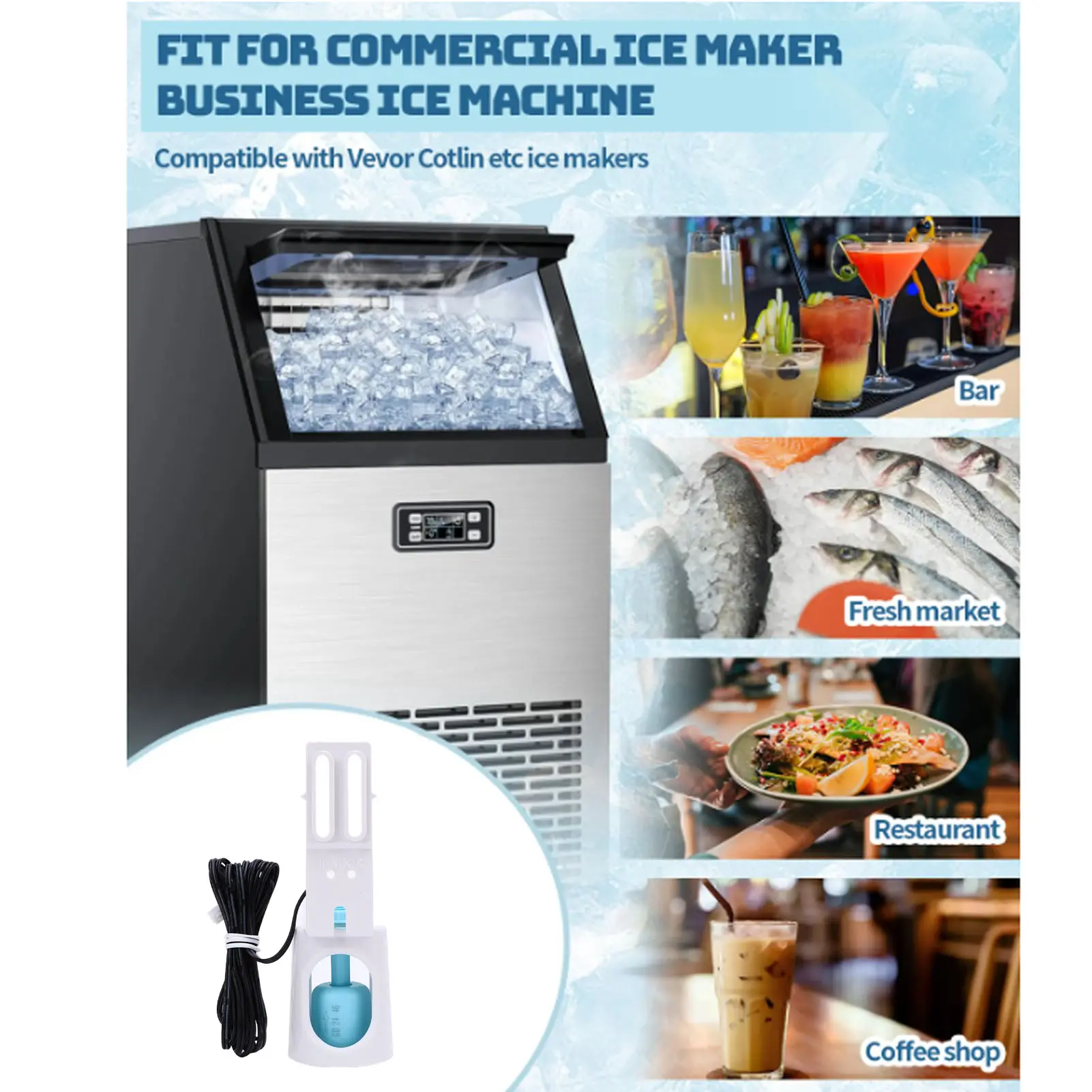 Ice Machine Water   Ice Maker Water   Antioxidant Sensitive Easy Installation Stable ABS for Replacement