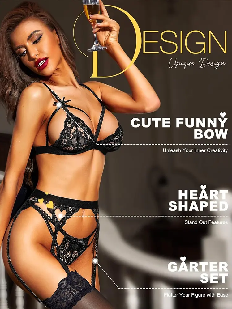 Hot Sexy Lingerie Exotic Open Anal Underwear Erotic Sets Hollow Bra Lace Garter Teddies Bodysuit Onlyfans See Through Apparel
