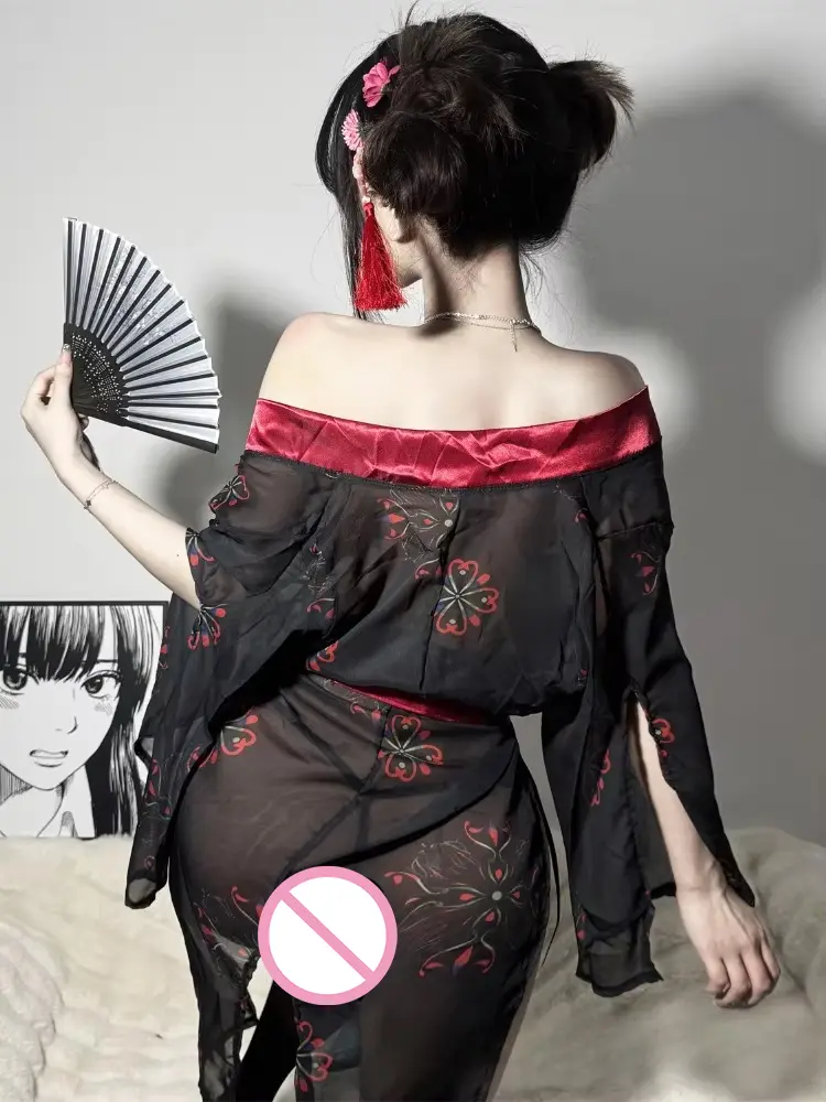 Japanese Kimono Sexy Pajamas Lingerie Seductive Tempting Night Wear Yukata Private Performance Oriental Sleepwear Hanfu Dress