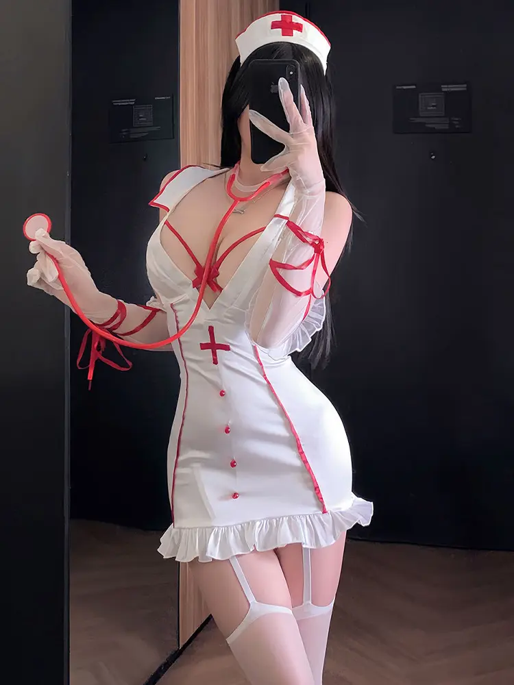 Sexy Nurse Uniform Set Pure Desire Maid Cosplay Lingerie Collection Spicy Bedroom Apron Ensemble Intimate Sleepwear Ensemble