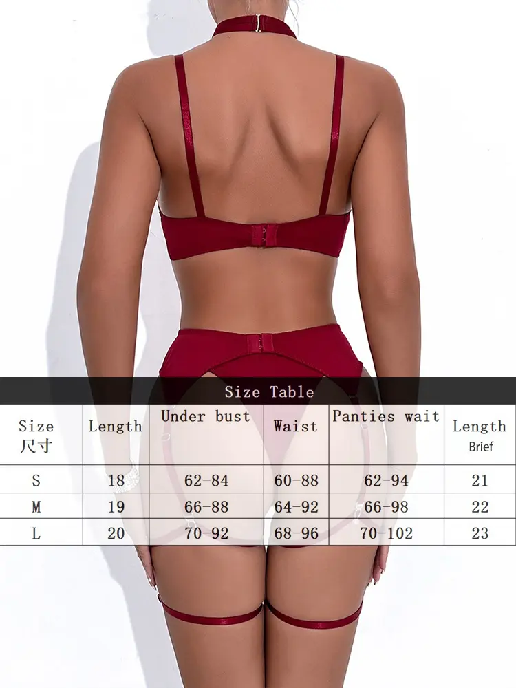 Sexy Lingerie Set Bow Bra Black Temptation Bra Set Belt Hollowed Out Gathering See Through Underwear Women Set Erotic Sleepwear