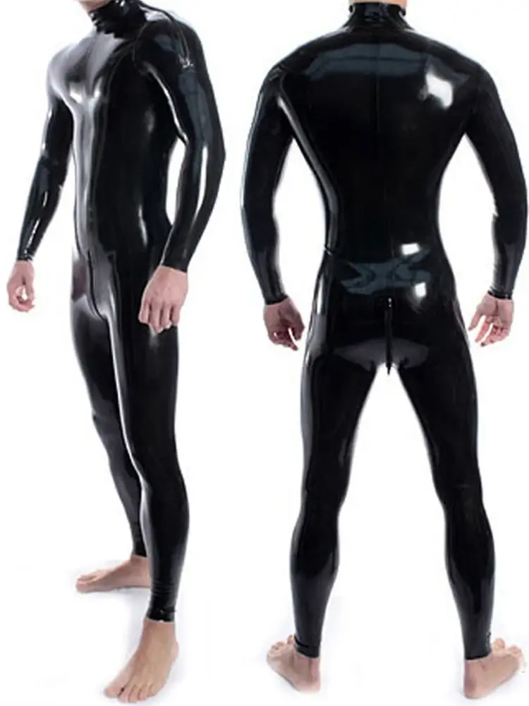 Tailored Latex Ammonia Catsuit Sexy Faux Leather Night Club Bodysuit No Hood Fetish Cosplay DIY Zip Open Crotch 9 Color Costumes