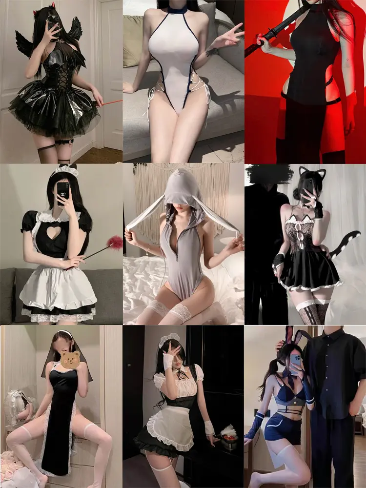 Maid Theme Sexy Costumes Hot Women Cosplay Underwear Role Play Uniform Waitress Bunny Suit Clubwear Erotic Naughty Uniform Plus