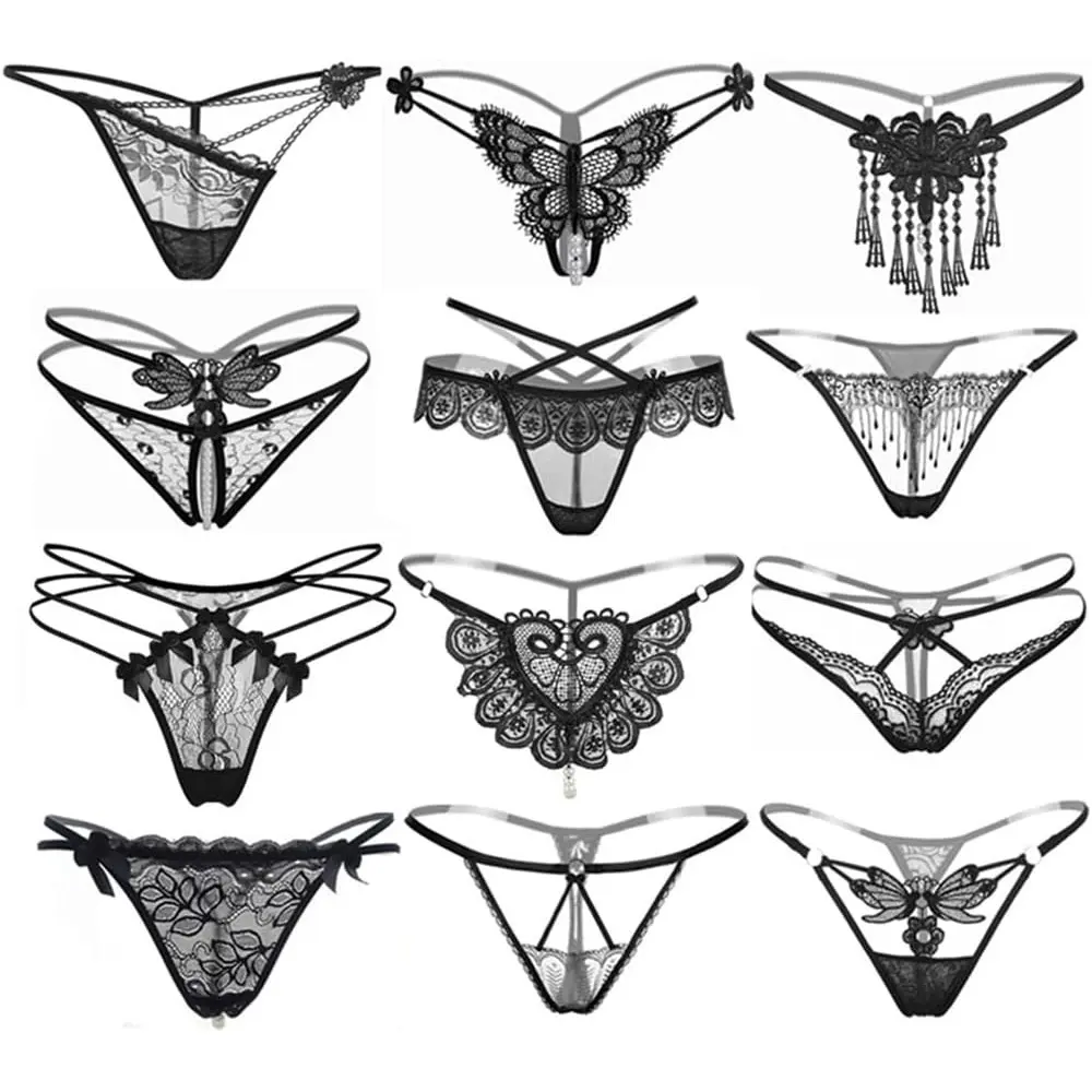 Sexy Briefs Low Waist G-String Hollow Anal Thin LGBT Underwear Seamless Erotic Panties Floral Embroidered Thong Lingerie Brief