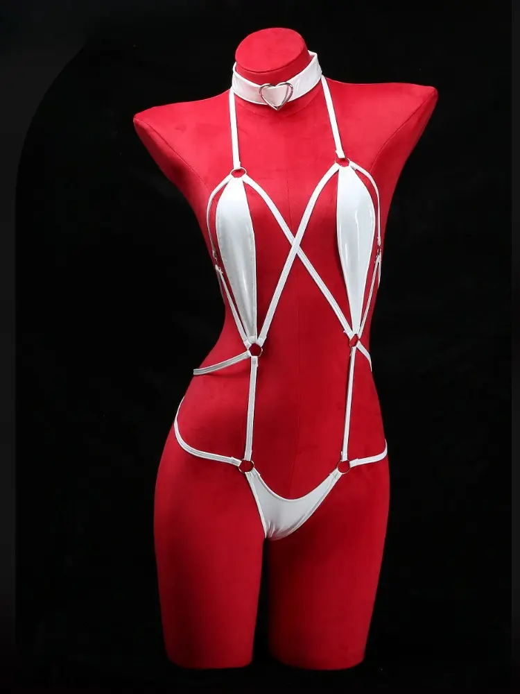 Hot Women Lingerie PU Leather Bra Panties Sexy Bras Erotic G-string Breathable Underwear Open Anal Woman Clothing Underpants