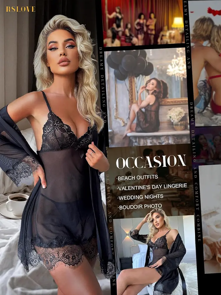 Sexy Nightgown Women Secret Lingerie Transparent Ball Gowns Babydoll Evening Erotic Coats Temptation Long Underwear Nightdress