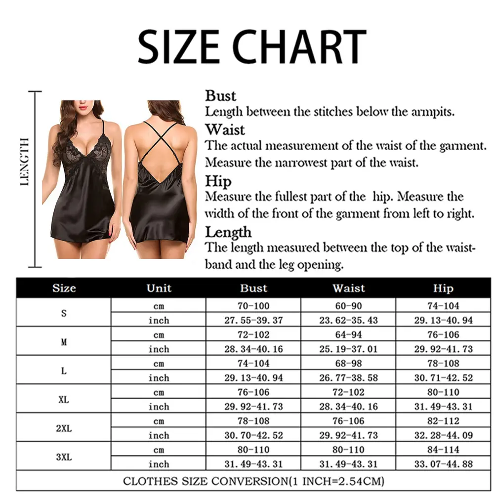 Women Sexy Lace Satin Nightdress Sleepwear Lingerie Pajamas Set Babydoll Sex Costumes Erotic Hot Dresses Exotic Dress Plus Size
