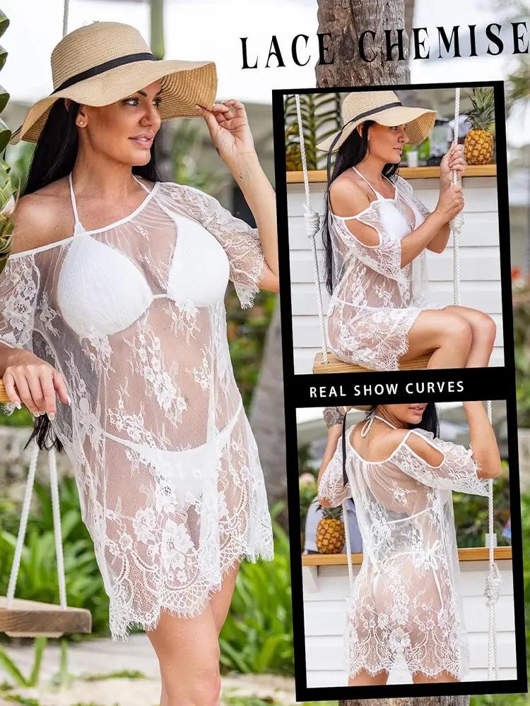 Sexy Lingerie Hot Night Honeymoon Club Ladies Romantic Women Lace Nightdress Backless Nightgown See Through Sleepwear Dress