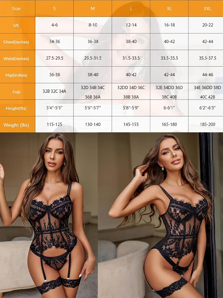 Sexy Lingerie Women Hot Bodysuit See Through Lace Body Exotic Sets Sissy Open Anal Babydoll Push Up Bra Erotic Fantasy Tights