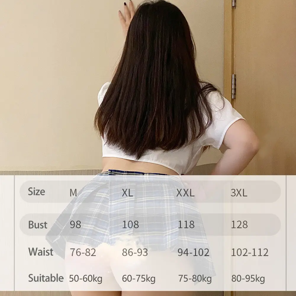 Sexy Campus Flirting JK Uniform Role Playing Pure Desire Wind Passion Temptation Tight Fold Skirt Erotic Underwear
