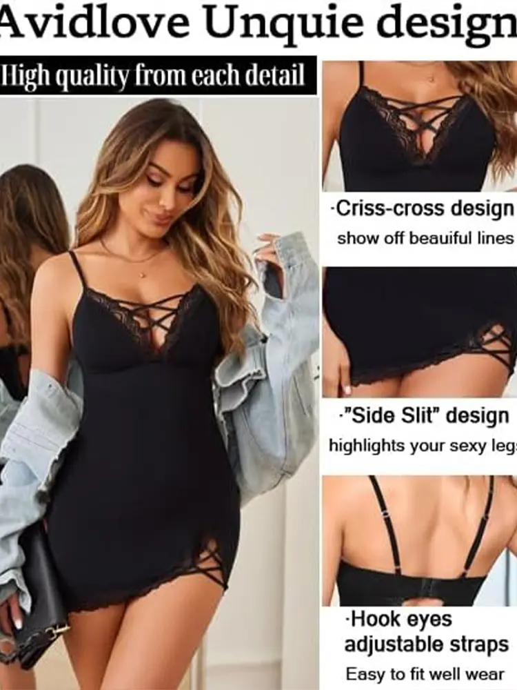 Sexy Deep V Lingerie Hollow Back Strap Sleepdress Tempting Revealing Strap Nightgown New Hot Sale of The Season Cross Over Club