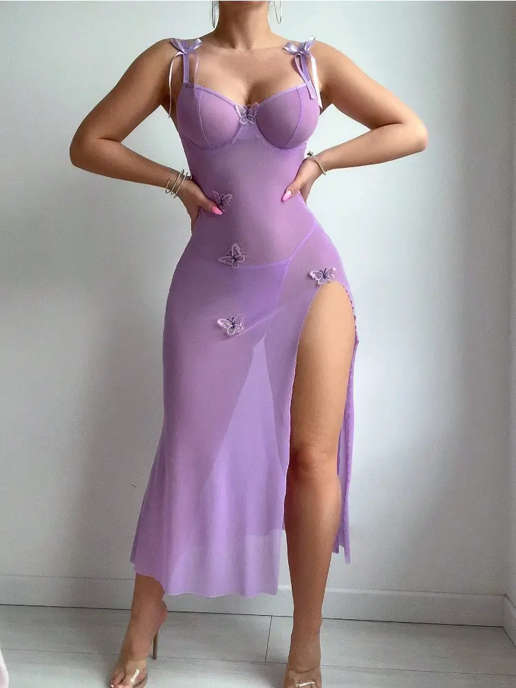 Sexy Lingerie Hot Women Erotic Bra Nightdress Sexy Lace Sleepwear Solid Slim Soft Dresses V Neck Slip Sleepwear Exotic Dresses
