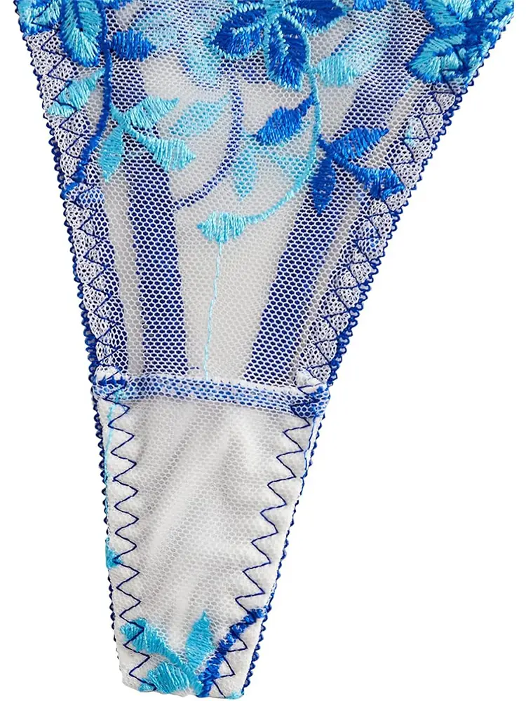 Sexy Floral Embroidery Lingerie See Through Exotic Sets Women Open Anal Sheer Bra Brief Underwear Erotic Intimates Underwear