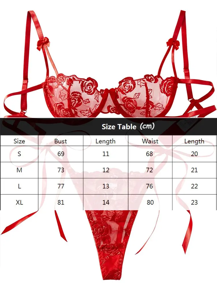 Sexy Floral Embroidery Lingerie See Through Exotic Sets Women Open Anal Sheer Bra Brief Underwear Erotic Intimates Underwear