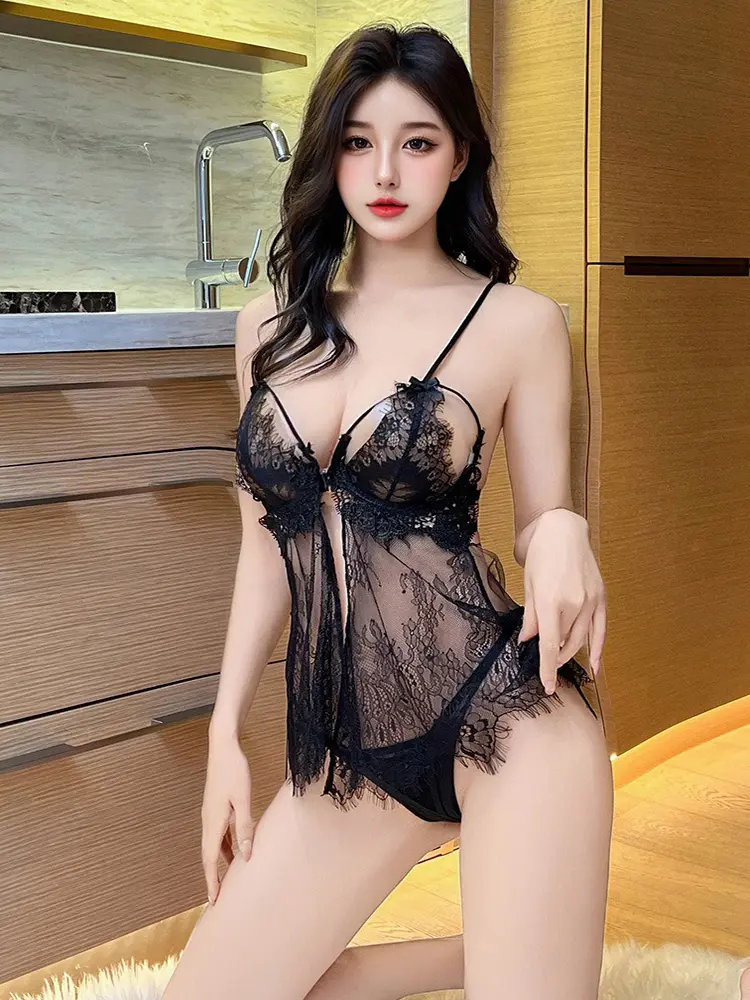 Lingerie Sexy Lace Temptation Dress Uniform Split Design Sense Bold Women Passion Charm Mature Elegant Hollow Out Onlyfan Outfit