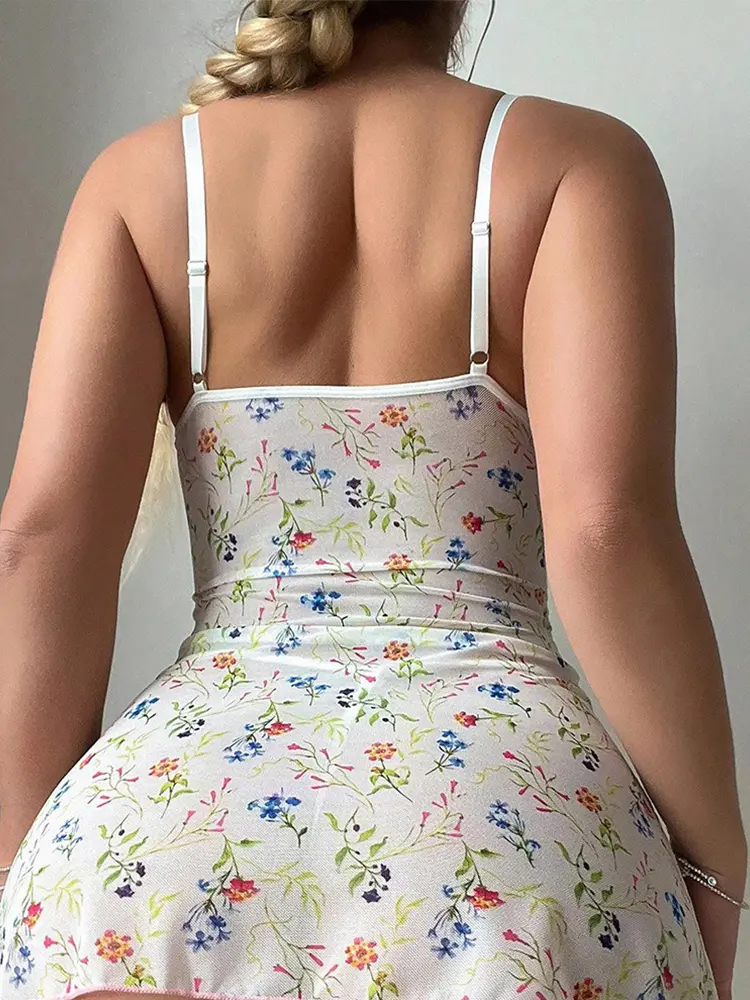 Sexy Crotchless Lingerie Open Anal Women Lace Hollow Bra Erotic Costumes Teddies Babydoll Dress Deep V Porn Underwear Exotic Set