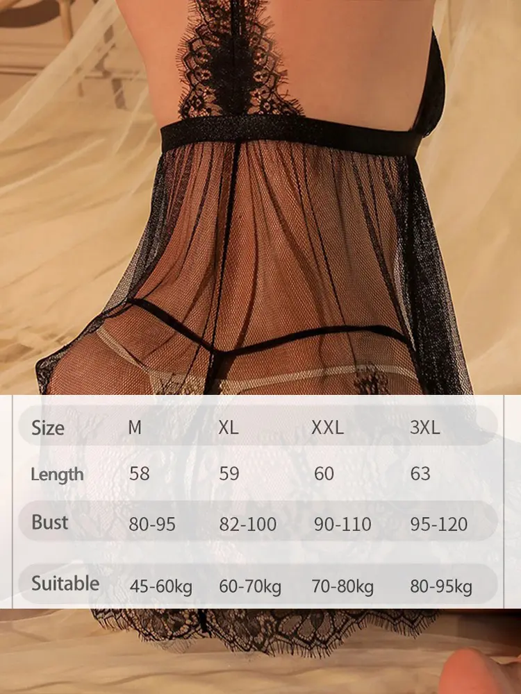 Plus Size Women Satin Deep V Stitching Lace Nightdress Openwork Slit Home Clothes Perspective Nightgown Soft Ice Silk Loungewear