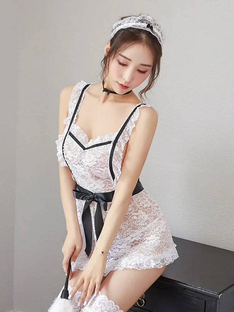 Lingerie Women's Sexy Lingerie Nurse Cosplay Uniform Costume Costume Teddy Babydoll Exotic Costume Sexy Cosplay Maids Outfit