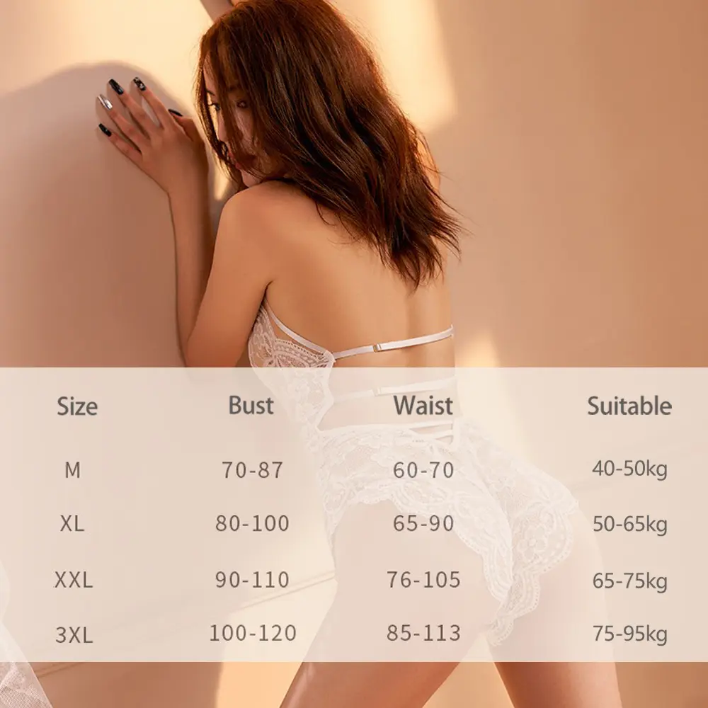 Sexy Lingerie for Women Lace Sex Costumes Intimate Underwear Bodysuit Backless Erotic Tight Babydolls Pajamas S-3XL Plus Size