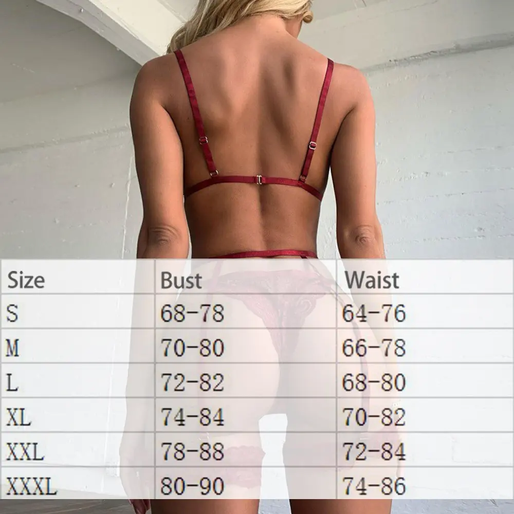 Plus Size Ladies Lingerie Sleepwear Fashion Women Lace Nightie Babydoll Mesh Sexy Nightwear Underwear Bra and Briefs Garter Sets