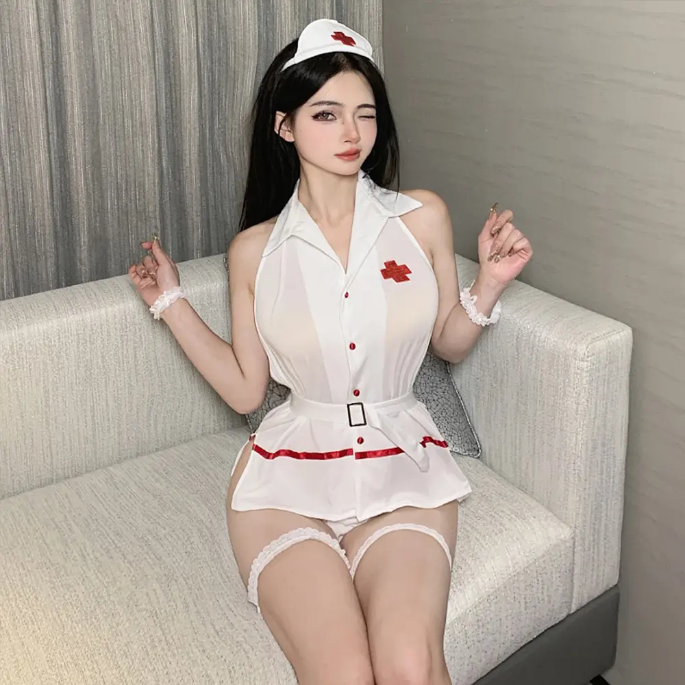 Lingerie Women's Sexy Lingerie Nurse Cosplay Uniform Costume Costume Teddy Babydoll Exotic Costume Sexy Cosplay Maids Outfit
