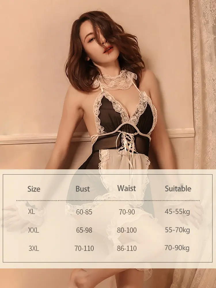 Hot Erotic Maid Costume for Sex Role Play Women School Uniform 18 Exotic Porn Plays Deep V Nurse Dress Xxx Cosplay Sexy Nights