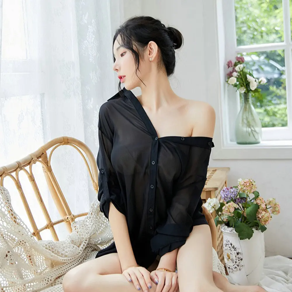 Sexy Off Shoulder Polo Shirt T-shirt Women Ins Trendy Niche Design Slimming Age-Reducing Loose Top Oversize Secretary Uniform
