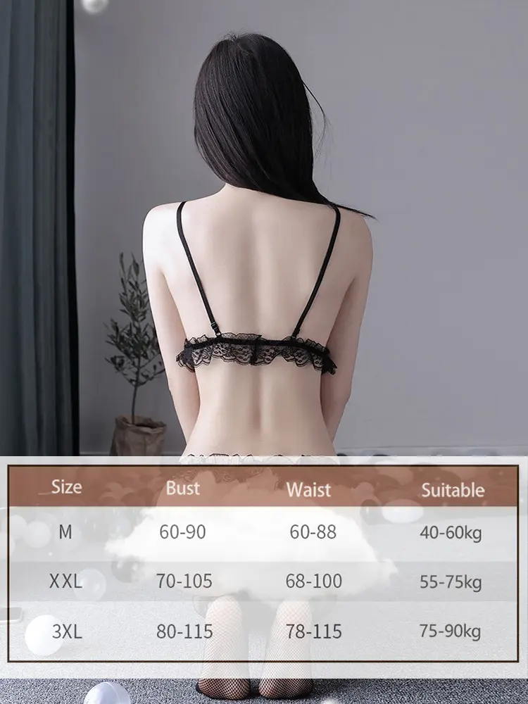 Sexual Woman Sensual Bra Bowknot Lingerie Open Sets Embroidered Bras Crotchless Thongs with Pearls Young Girls Erotic Lenceria