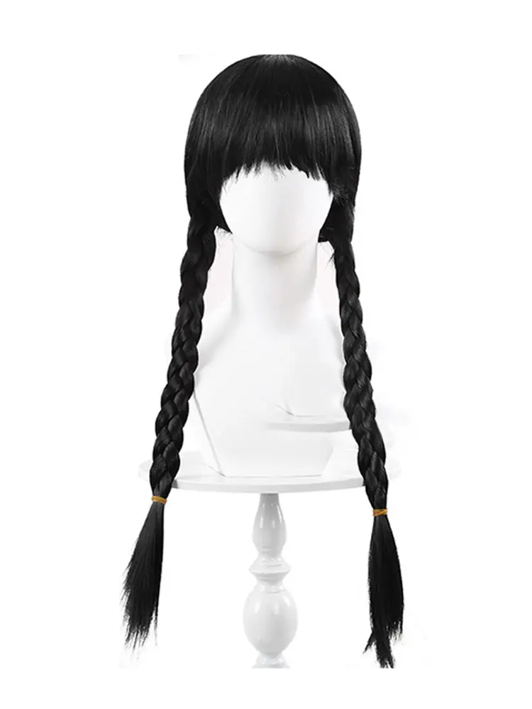 Wednesday Addams Kid Girl Princess Cosplay Costume Wig Props Birthday Halloween Christmas Dance Outfit Gothic Witch Lolita Dress