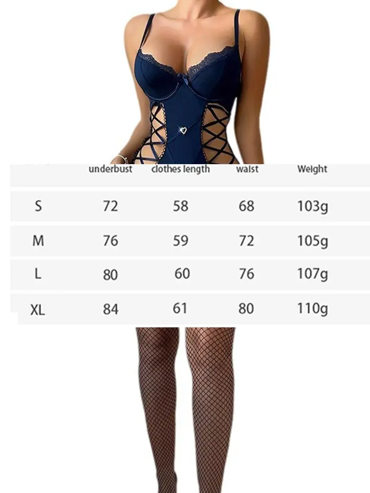 Erotic Sexy Lace Bras Hot Lingerie Crotch Bodysuit Women Corset Push Up Body Bandage Open Anal Teddy Underwear Erotic Costumes