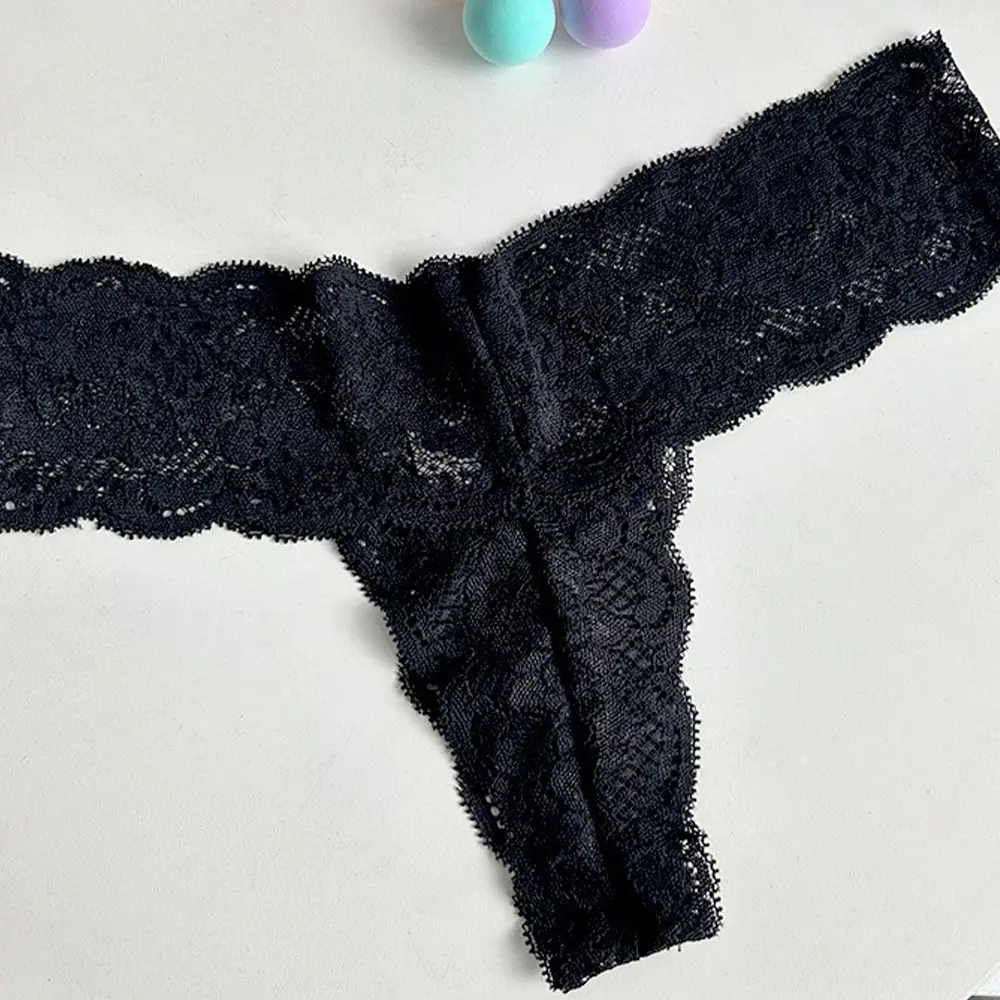 Sexy Open Crotch Panties Women Lace Mesh Lingeries Seamless Low Waist Perspective Briefs Lady Erotic Underpanties