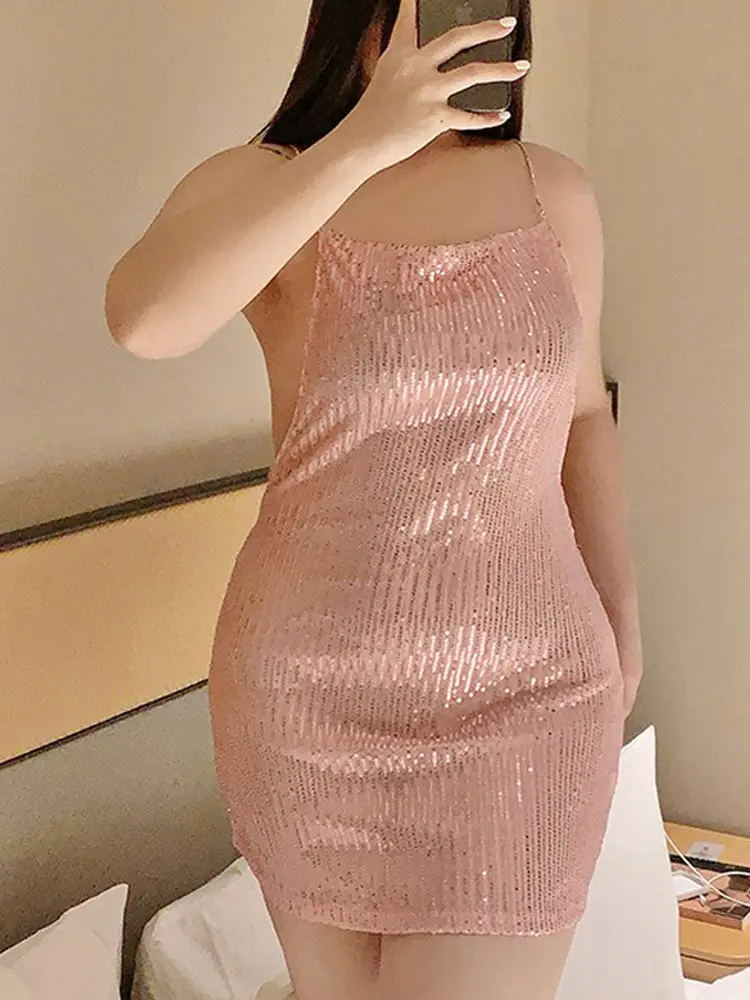 Women's Sexy Lingerie Sexy Shiny Nightclub Hot Seductive Backless Nightdress Sexy Bodysuit Lingerie for Women Dresses Vestidos