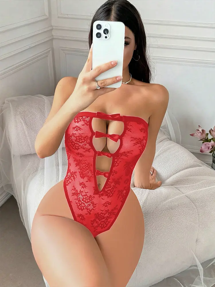 Sexy Bandage Lingerie See Through Hanging Neck Strapless Romantic Underwear Sensual Hollow Out Design for Special Occasions