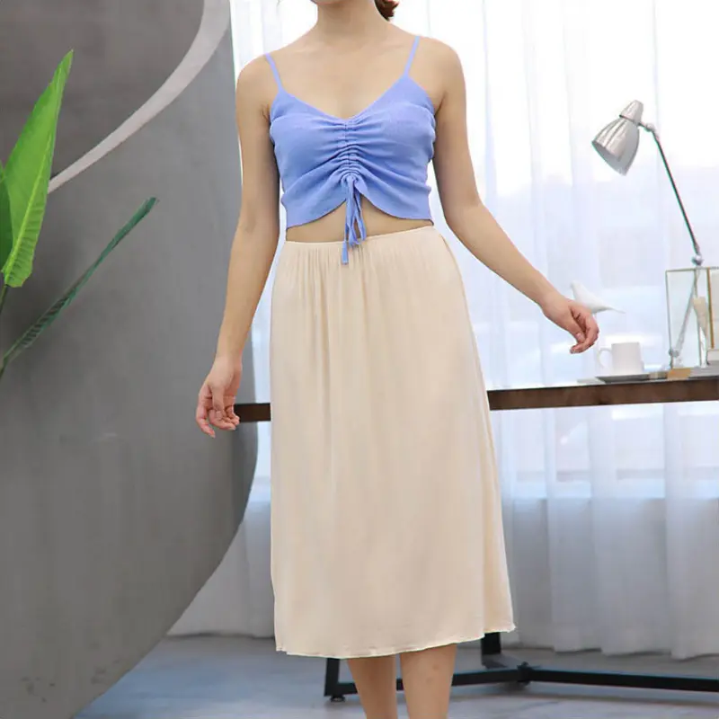 Womens Modal Half Slips Skirts Sexy Intimates Soft Underwear Petticoat Underdress Summer Loose Half Slips Petticoat Underskirts