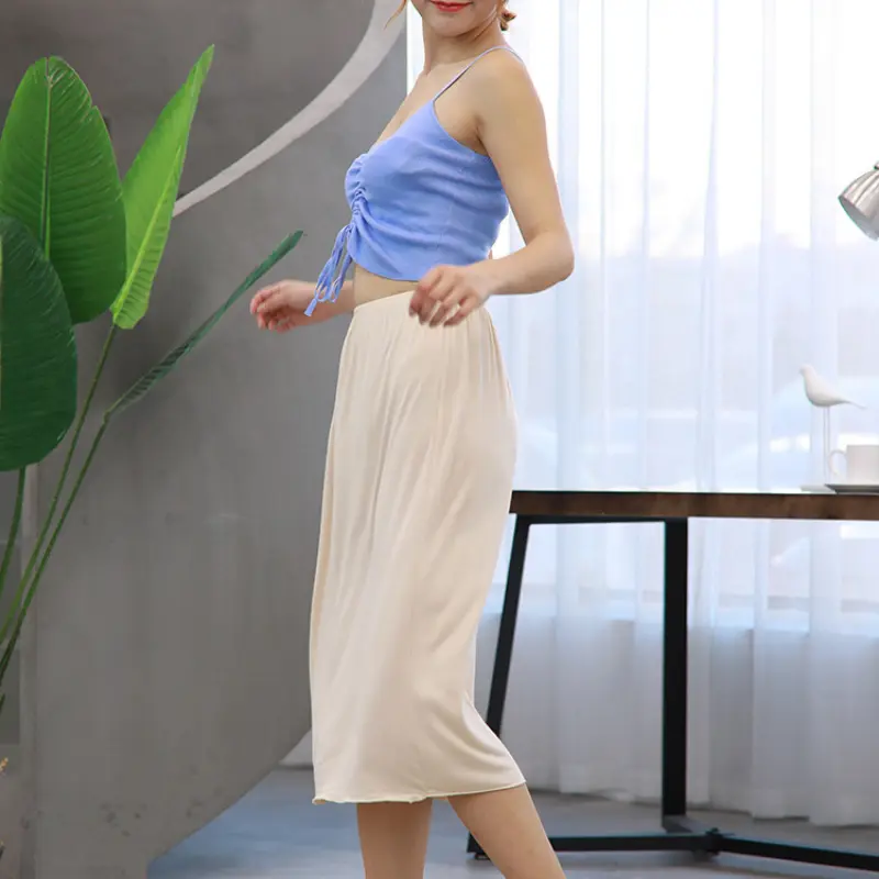 Womens Modal Half Slips Skirts Sexy Intimates Soft Underwear Petticoat Underdress Summer Loose Half Slips Petticoat Underskirts