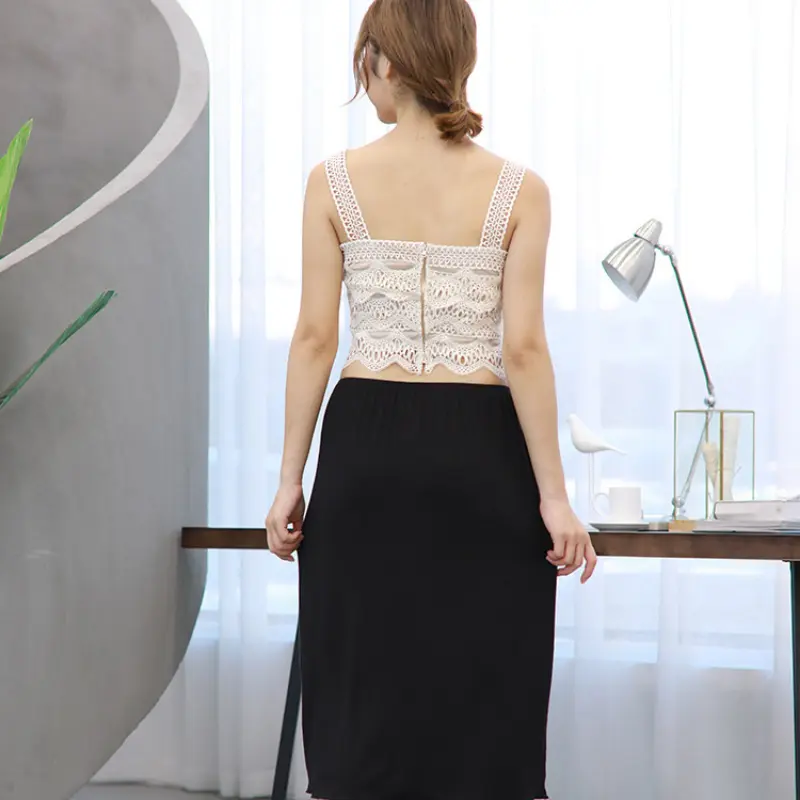 Womens Modal Half Slips Skirts Sexy Intimates Soft Underwear Petticoat Underdress Summer Loose Half Slips Petticoat Underskirts
