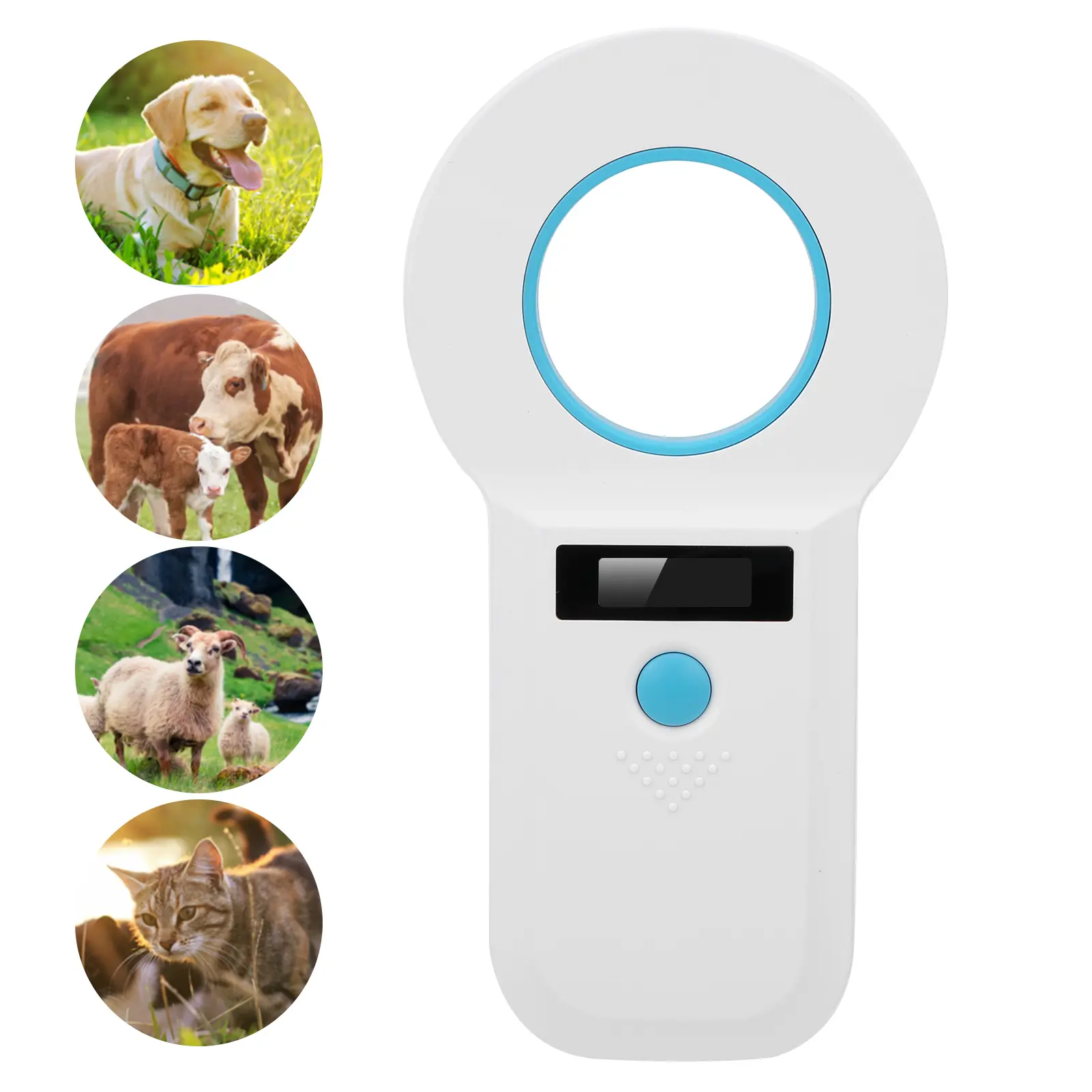 Animal Tag Reader Pet Microchip Scanner for RFID 34.2Khz/125Khz Rechargeable Support for EMID/FDX‑B Pet ID Scanner Tag Scanner