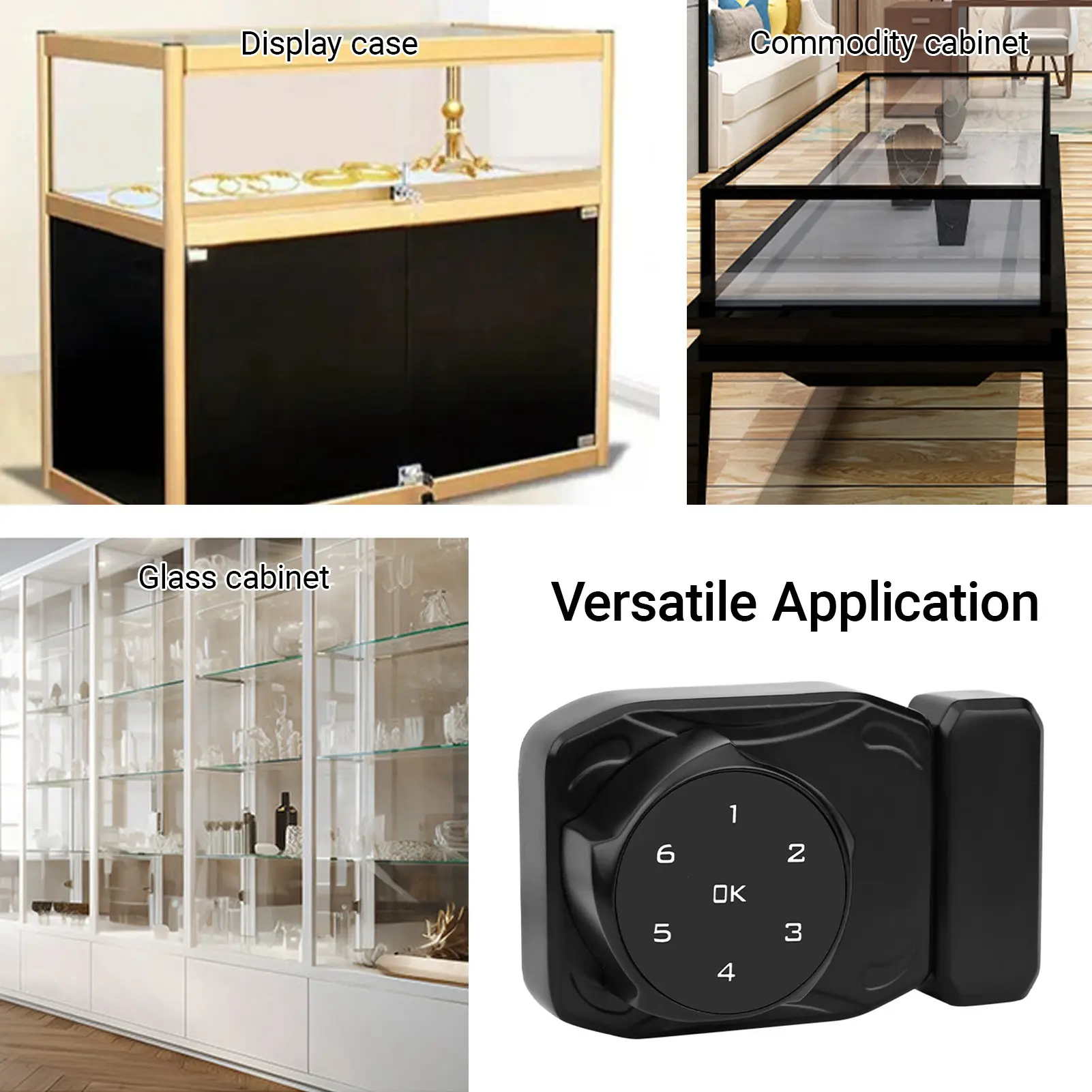 Smart Cabinet Lock Universal Keyless Lock Cabinet Electronic Induction Lock for 3-12mm Thick Glass Wooden Chest Drawer Cupboard