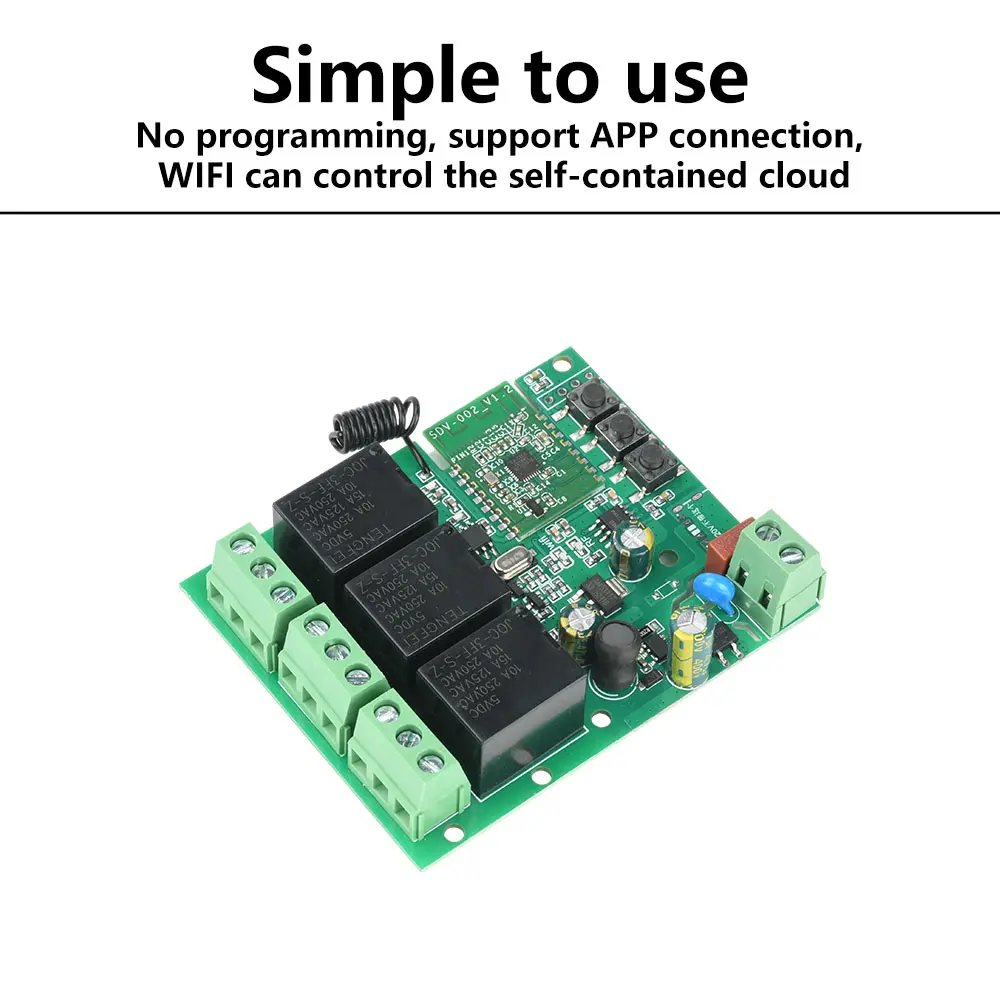 eWelink 3 Channel Self-locking Smart WiFi Bluetooth Relay Module Support 433MHz RF Remote Control  Wireless Smart Home Switch