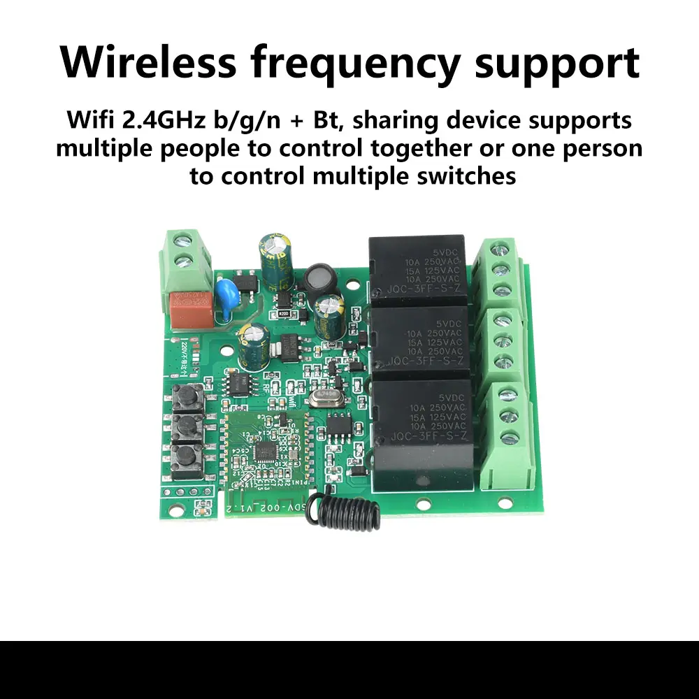 eWelink 3 Channel Self-locking Smart WiFi Bluetooth Relay Module Support 433MHz RF Remote Control  Wireless Smart Home Switch