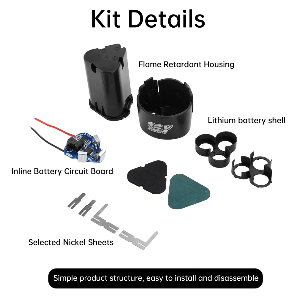 18650 Lithium Box Battery Circuit Pack Shell Case Bracket Hand Drill Power Li-ion Battery Protection Board Electric Tool 3S 12V