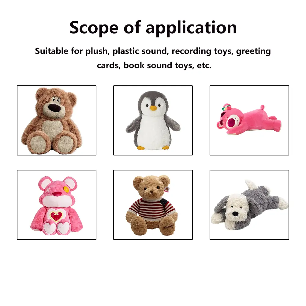 30/60 Seconds Stuffed Bear Voice Box Recordable Sound Module Baby Plush Toy Voice Recorder Device DIY Voice Message Recorder