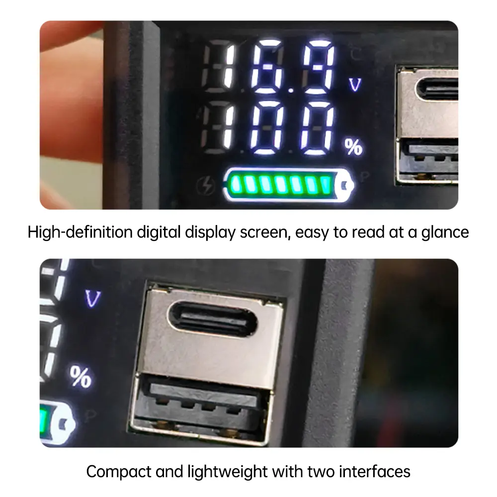 ZFX-3079  Lead Acid Lithium Battery Level Indicator Universal LED Dual Digital Display Batteries Capacity Monitor DC 9-24V