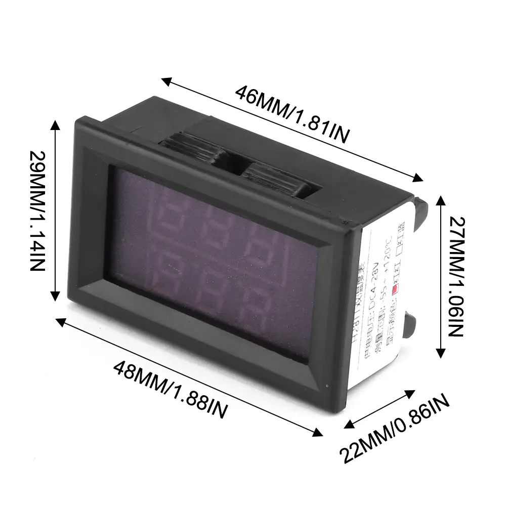 LED Dual Display Digital Thermometer DC 4-28V Temperature Meter NTC Waterproof Probe Temperature Sensor For Car Refrigerator