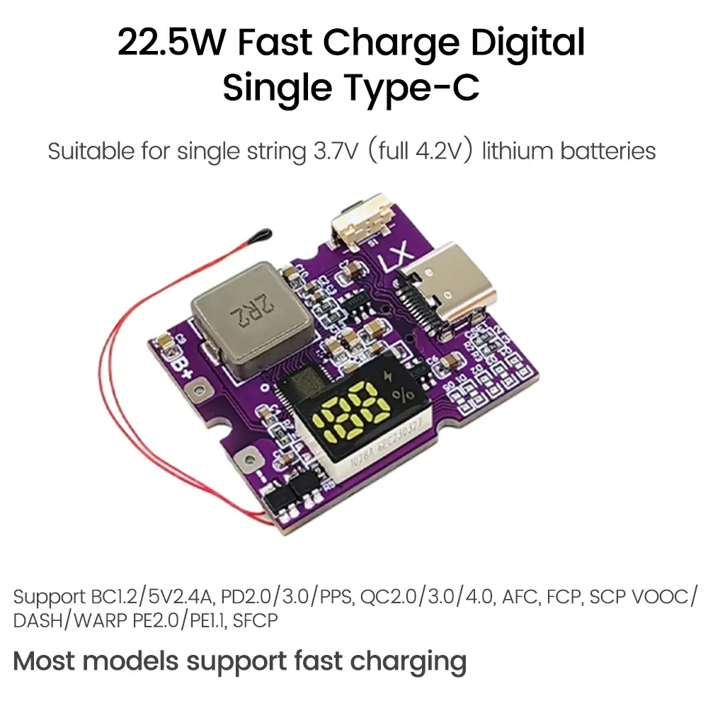 22.5W Full Protocol Bidirectional Fast Charging Module Power Bank Fast Charger Board PD3.0/4.0 QC4+/4/3.0/2.0 PPS FCP SCP HSCP