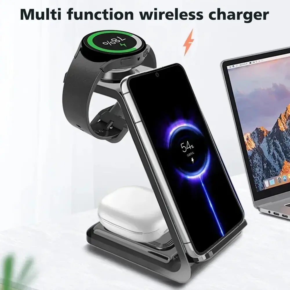 Wireless Charger 3 In1 Fast Charging Dock Station for Samsung  Galaxy S23 S22  Watch 1 2 Buds 2 Pro Plus Multiple Devices Stand