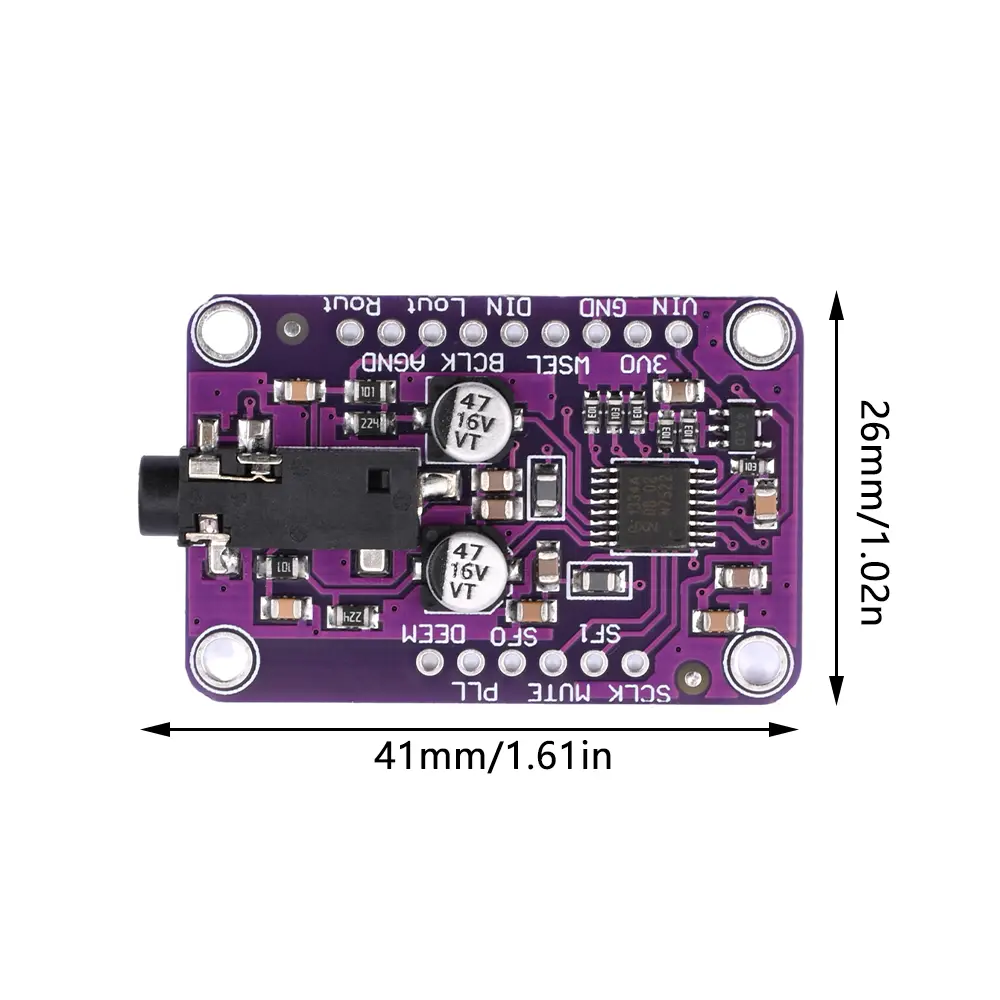UDA1334A I2S Sound DAC Module 3.3-5V Audio Stereo Decoder Board For Arduino Package Shipping