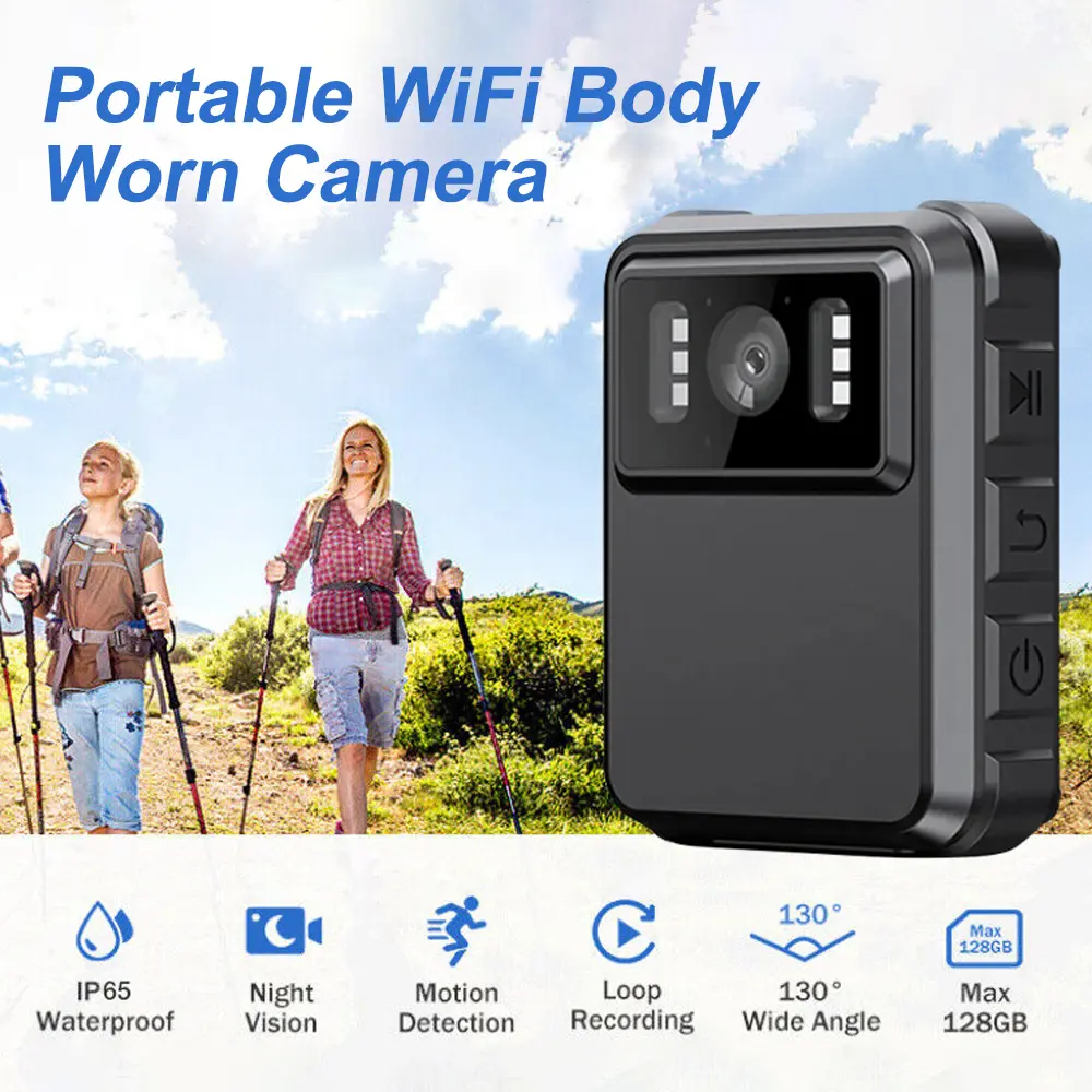 HD 1080P Mini WiFi Camera Sports DV Recorder  Law Enforcement Night Vision Video Recorder Police Bodycam Camcorders Body Cam
